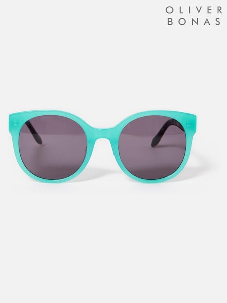 Oliver Bonas Faux Tortoiseshell Round Acetate Sunglasses (W45267) | €73