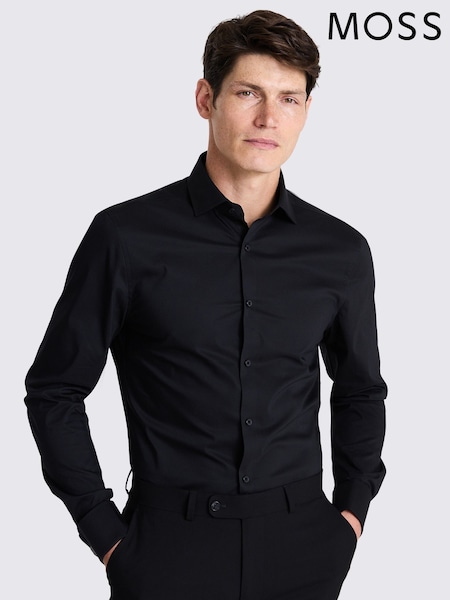 MOSS Black Slim fit Stretch Shirt (W45280) | 173 QAR