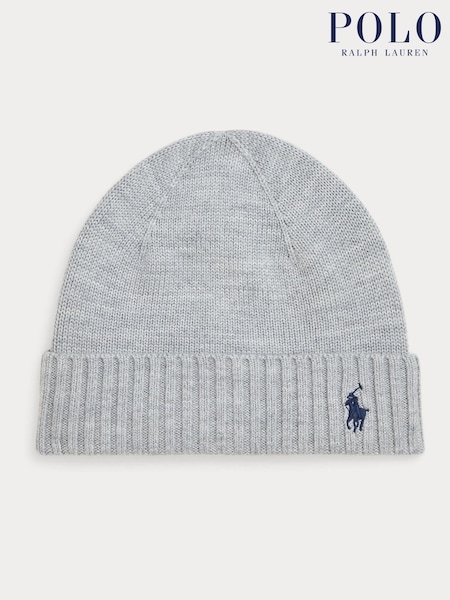 Polo Ralph Lauren Grey Kids Knit Beanie Hat (W45346) | €65