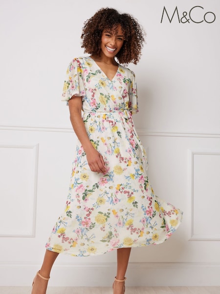 M&Co Natural Mesh Wrap Dress (W45381) | R$ 495