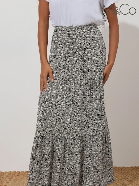 M&Co Petite Tiered Maxi Skirt (W45396) | ‏166‏₪
