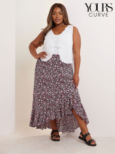 Yours Curve Ruffle Skirt (W45417) | ‏146‏₪