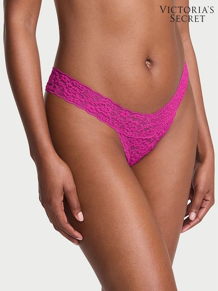 Victoria's Secret Allure Pink Thong Lace Strappy Back Knickers (W45552) | €11.50