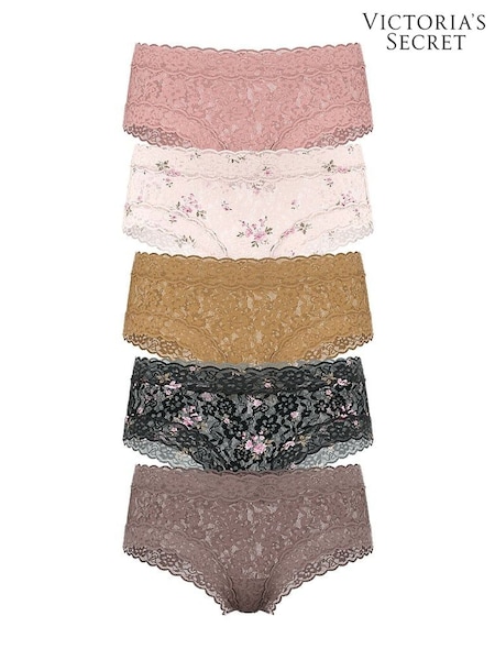 Victoria's Secret Brown/Pink/Nude/Black Cheeky 5 Pack Knickers (W45590) | €33