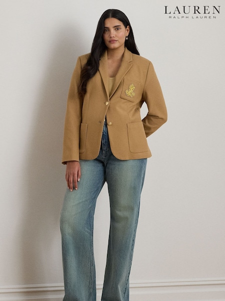 Lauren Ralph Lauren Classic Camel Curve Anfisa Bullion Jacquard Blazer (W45693) | €356