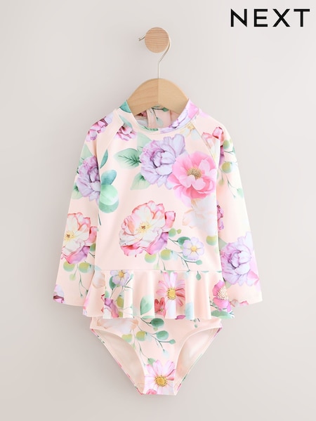 Estampa floral rosa - Sunsafe Swim Set (3mths-7yrs) (W45751) | R$ 155 - R$ 175