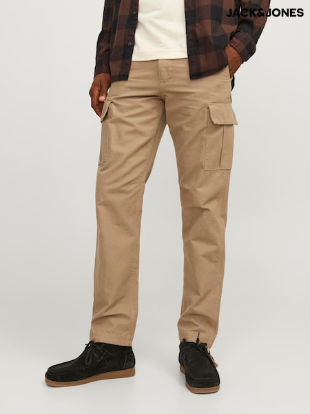 JACK & JONES Brown Relaxed Fit Cargo Trousers (W45768) | AZN 88