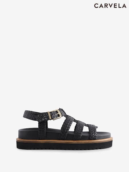 Carvela Comfort Fortuna Weave Black Sandals (W45818) | R$ 1.275