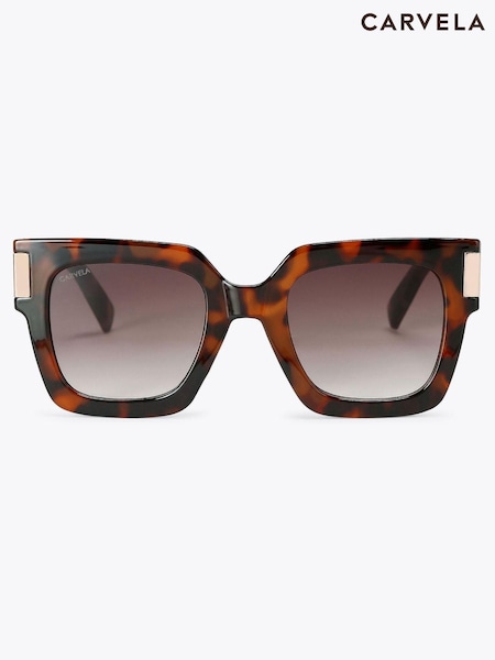 Carvela Chunky Flare Brown Sunglasses (W45842) | 588 LEI