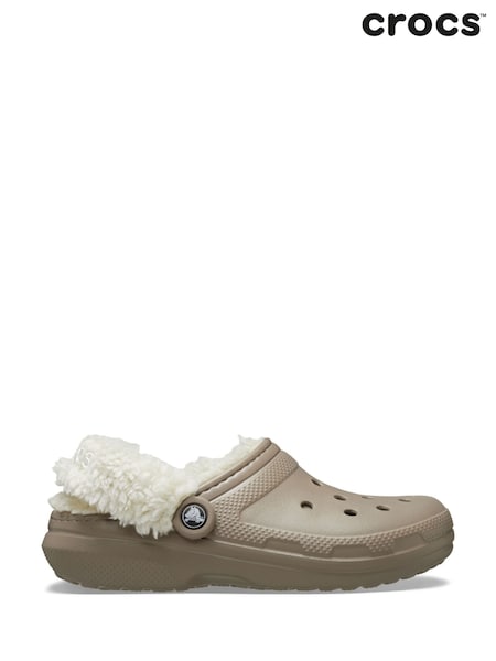 Crocs Brown Classic Fleece Lined Sandals (W45859) | AED349