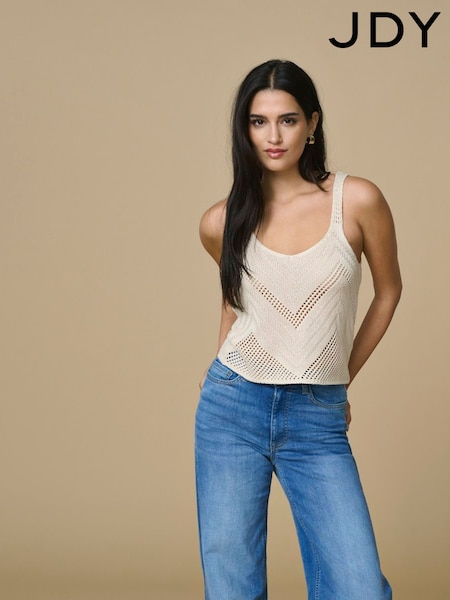 JDY Cream Crochet Cami Vest Top (W46223) | €25