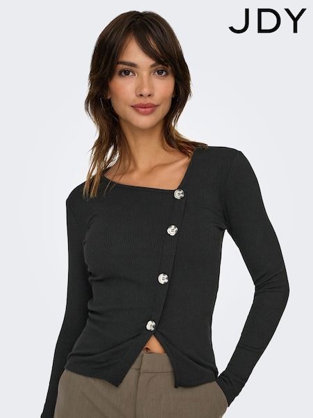 JDY Asymetric Ribbed Button Detail Top (W46224) | € 33