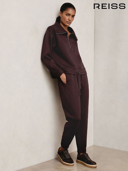 Reiss Plum Laney Tapered Elasticated-Waist Joggers (W46568) | €185