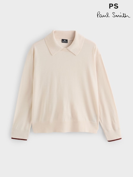 PS Paul Smith Cream Collared Knit Wool Jumper (W46605) | R$ 2.565