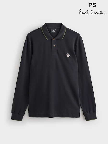 Preto - PS Paul Smith Regular-Fit Tipped Collar Polo Shirt (W46621) | R$ 985
