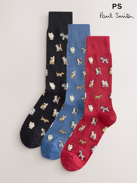 PS Paul Smith Patterned Black Socks 3 Pack (W46643) | €83