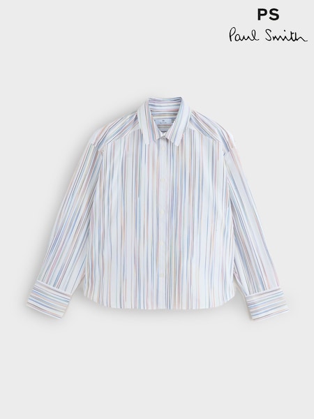 PS Paul Smith Iconic Stripe White Shirt (W46704) | AED1,281