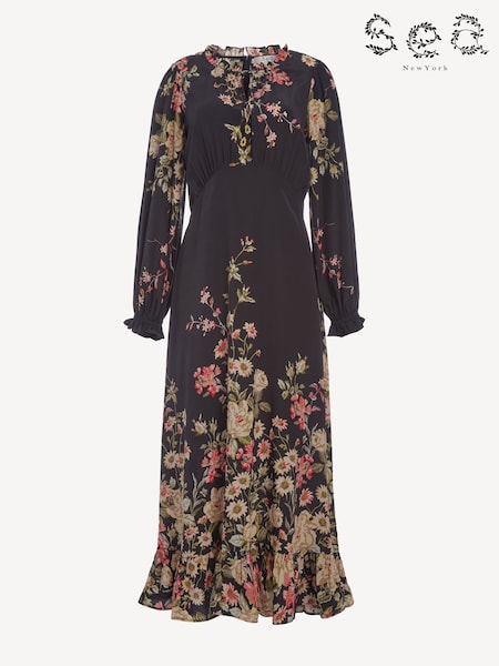 Sea New York Multi Jolie Print Long Sleeve Midi Dress (W46744) | €480