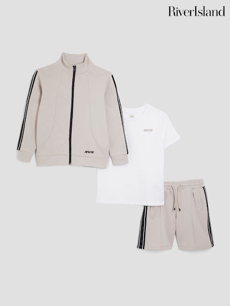 River Island Natural Boys Funnel Taped Shorts Set (W46816) | €46