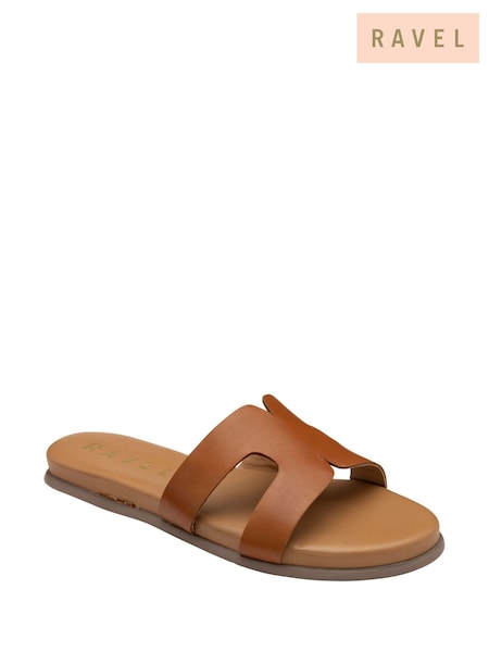 Ravel Brown Leather Mule Shoes (W46826) | €93