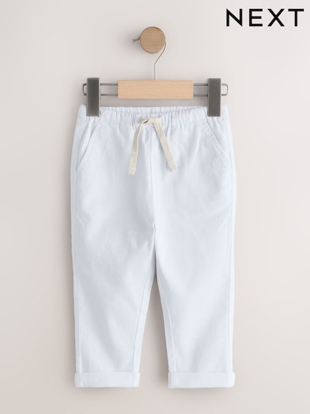 Weiß - Linen Blend Pull on Trousers (3mths-7yrs) (W47123) | 13 € - 16 €