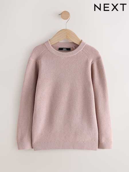 Dusky Pink Without Stag Cotton Crew Neck Knitted Jumper (3-16yrs) (W47207) | €16.50 - €22.50