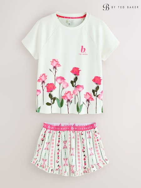B by Ted Baker White/Pink Pyjamas Shorts Set (W47297) | €66