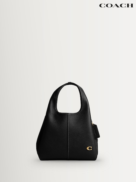 COACH Black Polished Pebble Leather Lana Shoulder Bag 23 (W47601) | €504