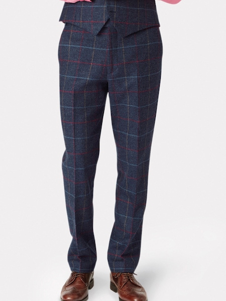 Brook Taverner Blue Check Wool Suit Trousers (W47810) | € 234
