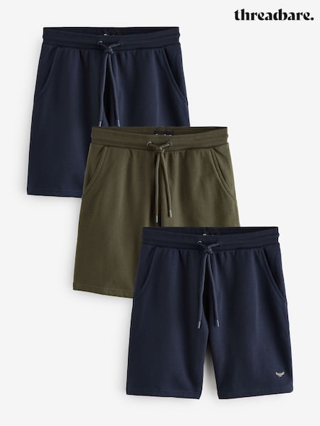 Threadbare Green Assorted Sweat Shorts 3 Pack (W47856) | AED332
