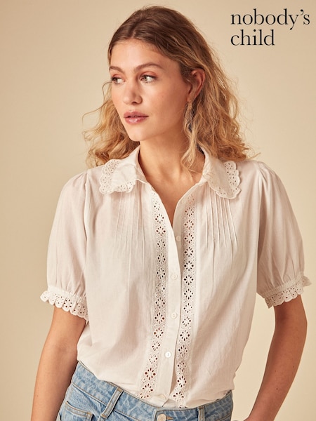 Nobodys Child White Broderie Blouse (W47924) | €99