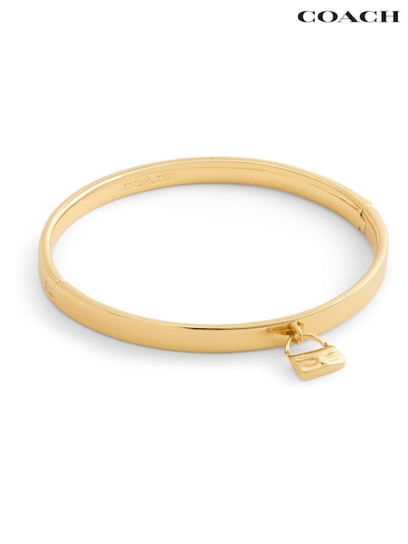 COACH Gold Tone Signature Handbag Charm Bangle Bracelet (W47963) | €159