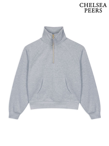 Harmaa - Chelsea Peers 100% puuvillainen puolipitkä vetoketjullinen collegepaita (W47988) | €87