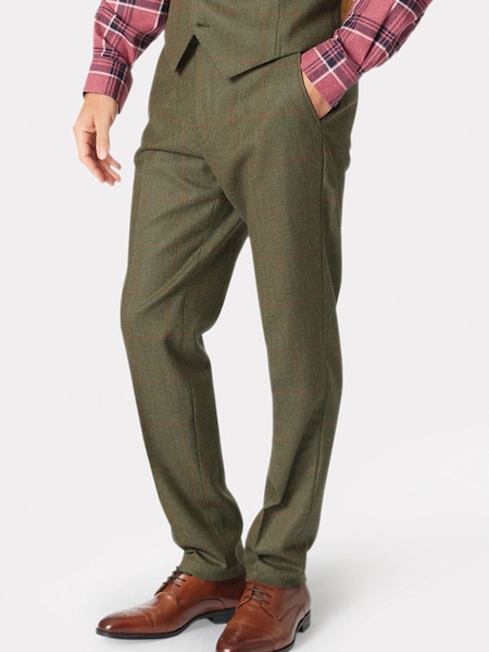 Brook Taverner Green Wool Check Suit Trousers (W48097) | € 156