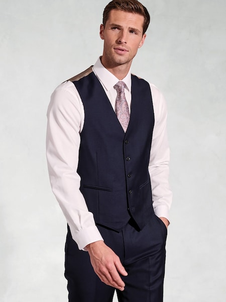 Brook Taverner Blue Wool Suit Waistcoat (W48115) | €106