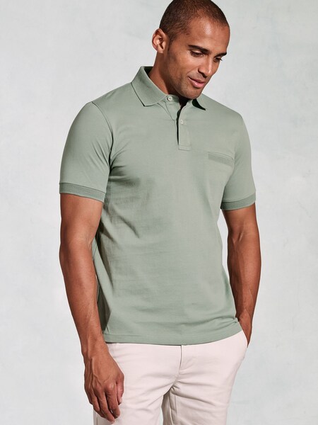 Brook Taverner Green Jersey 100% Cotton Polo Shirt (W48165) | €66