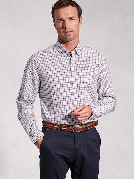 Brook Taverner Blue 100% Cotton Tattersall Check Shirt (W48170) | €66