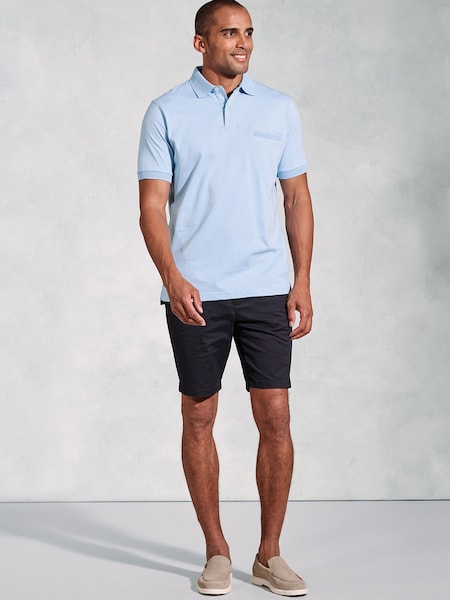 Brook Taverner Blue Jersey 100% Cotton Polo Shirt (W48171) | €72