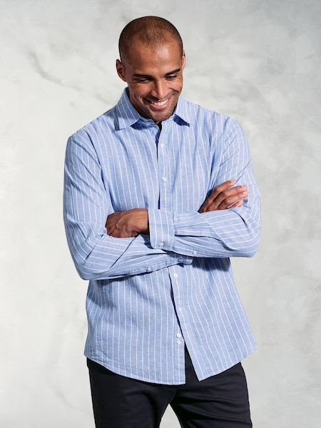 Brook Taverner Blue Pure 100% Linen Shirt (W48194) | €86