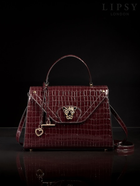 Lipsy Burgundy Red Medium Top Handle Tote Bag (W48416) | €69.50