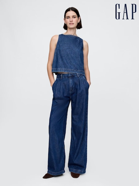 Gap 365 High Waisted UltraSoft Denim Pleated Trousers (W48453) | 69 €