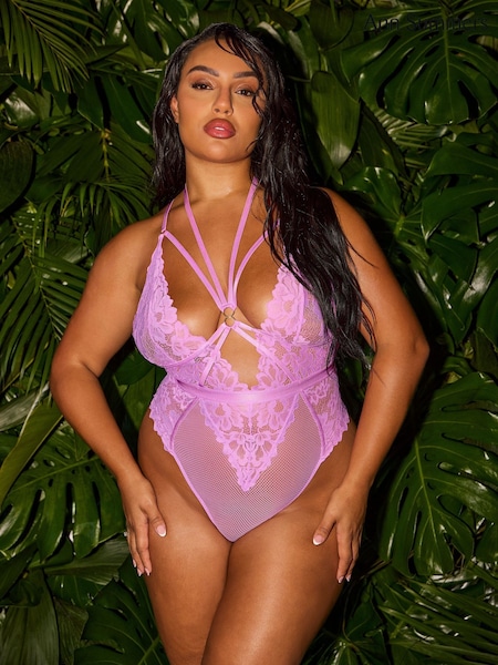Ann Summers Pink Confession Lace And Mesh Crotchless Body (W48471) | €35