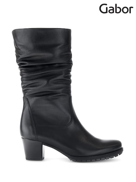 Gabor Oslo Leather Black Boots (W48690) | €223