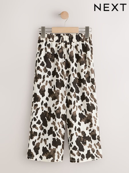 Cow Print Wide Leg Trousers (3-16yrs) (W48741) | AED61 - AED86