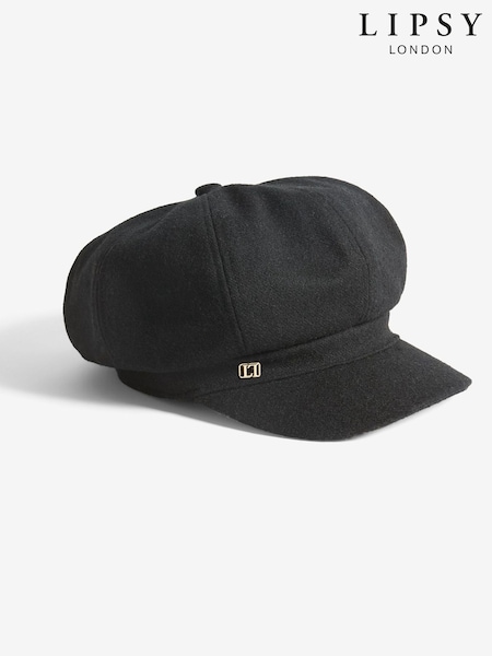 Lipsy Black Baker Boy Hat (W48742) | €29