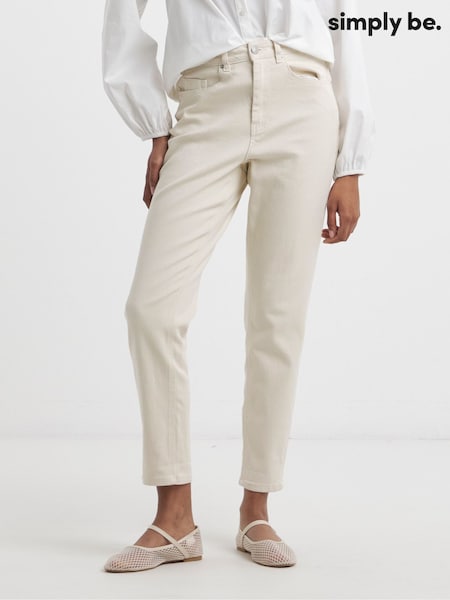 Simply Be Cream Loose Mom Jeans (W48845) | €50