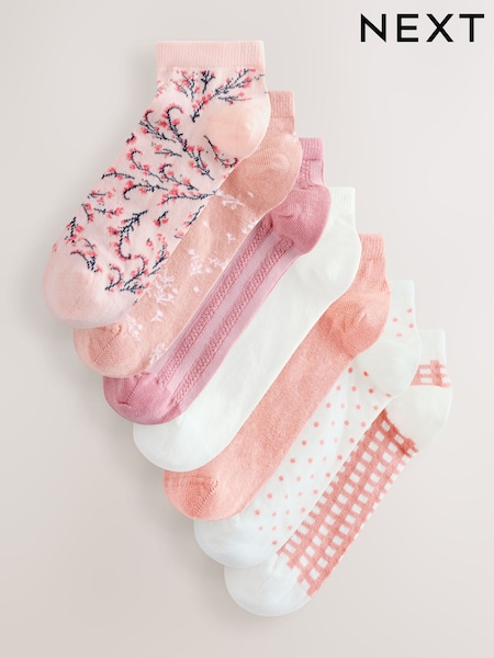 Rosa Ditsy Floral - Trainer Socks 7 Pack (W49139) | R$ 120