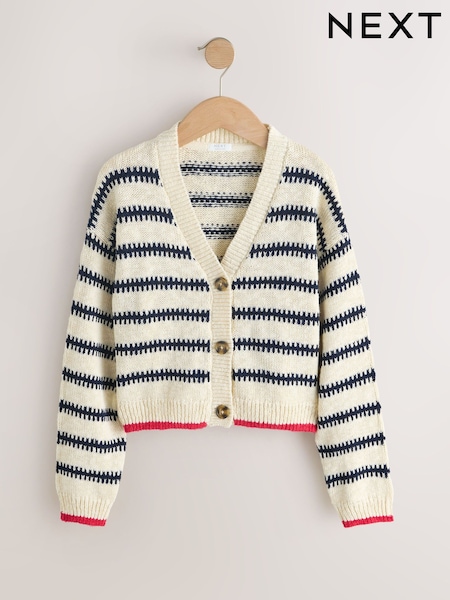 Mono Stripe V-Neck Stitch Cardigan (3-16yrs) (W49166) | €30 - €36