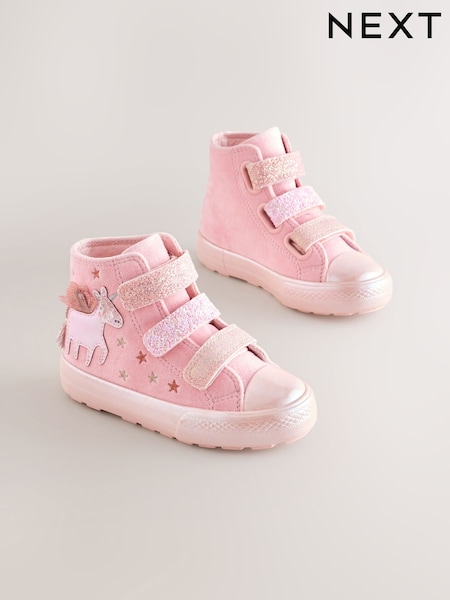 Pink Unicorn Touch Fastening High Top Trainers (W49228) | €32 - €34