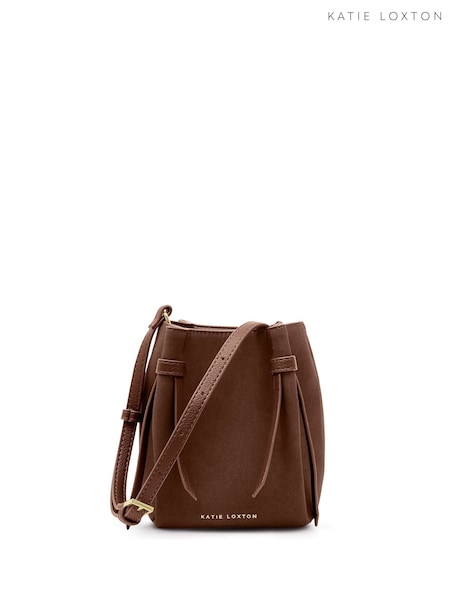 Katie Loxton Brown Mini Celina Suedette Bucket Bag (W49289) | 198 QAR